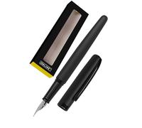 Online Eleganza Fountain Pen I Color: Black I Iridium Nib Size Medium I Metal Clip I Includes Ink Cartridge I Fountain-Pen for Standard Ink Cartridges Or Converter I In Gift Box