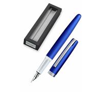Online Eleganza Fountain Pen I Satin Blue I Nib Size M I Metal Clip I Includes I