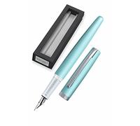 Eleganza Fountain Pen I Satin Turquoise I Nib Size M I Metal Clip I Includes Ink Cartridge I Fountain-Pen for Standard Ink Cartridges Or Converter I