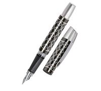 Online Ergonomic Fountain Pen for School/College - Campus Feel Grey - Solid Medium Nib, Soft Grip Part, for Standard Ink cartridges, refillable, Ideal for Beginners/Pupils/Students, 61400/3D