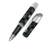 Online Ergonomic fountain pen for school/college Campus Hexagon - solid medium nib, soft grip part, for standard ink cartridges, refillable, ideal for beginners/pupils/students