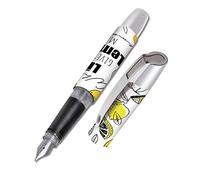Online Ergonomic fountain pen for school/college Campus Lemons - solid medium nib, soft grip part, for standard ink cartridges, refillable, ideal for beginners/pupils/students