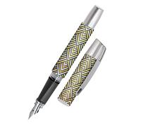 Online Ergonomic fountain pen for school/college Campus Squares - solid medium nib, soft grip part, for standard ink cartridges, refillable, ideal for beginners/pupils/students