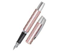 Online Ergonomic Fountain Pen for School/College - ONLINE Campus Diamond Rose - Solid Medium Nib, Soft Grip Part, for Standard Ink cartridges, refillable, Ideal for Beginners/Pupils/Students 61398/3D
