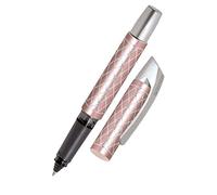 Online Ergonomic Rollerball for School/College - Campus Diamond Rose - for Left- and Right-Handed, Soft Grip Part, for Standard Ink cartridges, refillable, Ideal for Beginners/Pupils/Students,61408/3D