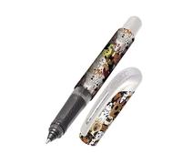 Online ink cartridge rollerball College Fluffy Dogs, pen for right- and left-handers, ergonomic grip part, rollerball, standard ink cartridges, incl. combi cartridge blue