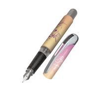 Online fountain pen College Be Unique, ink fountain pen for right-handers, ergonomic grip, iridium nib medium, standard ink cartridges, incl. combi cartridge blue, for allergy sufferers