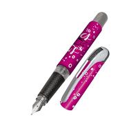 Online fountain pen College Pink, ink fountain pen for right-handers, ergonomic grip, iridium nib medium, standard ink cartridges, incl. combi cartridge blue, for allergy sufferers