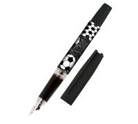 Online Fountain pen with beginner A nib I School football pen - robust and ergonomic I Bachelor Starter pen for girls and boys I Blue ink cartridge I Made in Germany