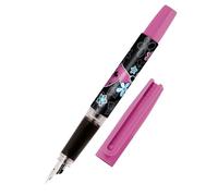 Online Fountain Pen with Beginner A Nib I School Heart Beat Fountain Pen - Robust and Ergonomic I Bachelor Starter Fountain Pen for Girls and Boys I Blue Ink Cartridge I Made in Germany