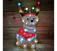 Online Garden Centre 33cm Festive Acrylic Lit Dog Outdoor Christmas Decoration with 40 LED