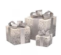 Online Garden Centre Silver Sparkly Faux Gift Boxes - Set Of 3 ** Decorating Your Home For Christmas Is All Wrapped Up! **