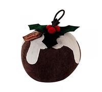 Online Garden Centre Xmas Pud Doorstop: Practical and Decorative Cute Plush Brown Doorstop, Heavily Weighted, Holds Most Doors, Indoor Use Only, Not Fire Retardant