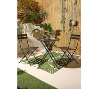 Online Home Shop Metal Bistro Set Black