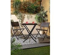 Online Home Shop Rattan Bistro Set Brown