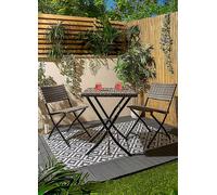 Online Home Shop Rattan Bistro Set Grey