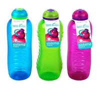 Online Kitchenware 3 Sistema 460ml Drink Bottles, Aqua Blue, Lime Green, Pink by