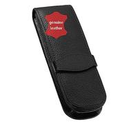 ONLINE Leather pen case, made of genuine leather, black, for three pens, an elegant accessory for him and her