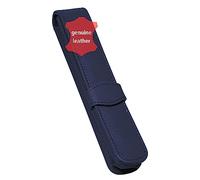 ONLINE Leather pen case, made of genuine leather, blue, for one pen, slim, an elegant accessory for him and her