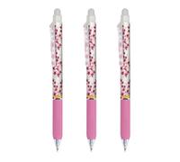 Online magiXX, 3 x Cherry Blossom Erasable Gel Pens, Blue Erasable with 0.7 mm Line Width, Rollerball Pen for Learning to Write, Office, Erasable Pen Set, Erasable Ballpoint Pen for Students