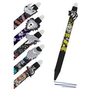 Online magiXX, 6 x Fun Angry Animals Gel Pen Blue Erasable with 0.7 mm Line Width Rollerball Pen for Learning to Write, Office, Compatible with Frixion Lead, Erasable Ballpoint Pen