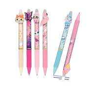 Online MagiXX, 6 x Fun Girls Erasable Gel Pens, Blue, 0.7 mm Line Width, Rollerball Pen for Learning to Write, Office, Compatible with Frixion Refill