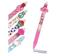 Online MagiXX, 6 x Fun Love & Peace Erasable Gel Pens, Blue, 0.7 mm, Erasable, Surprise for Valentine's Day, Gift Idea for Him and Her