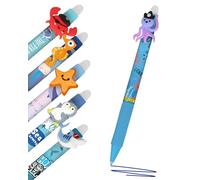 Online magiXX, 6 x Fun Sea World Erasing Pens, Gel Pens, Blue Erasable with 0.7 mm Line Width, Rollerball Pen for Learning to Write, Office, Compatible with Frixion Refill, Erasable Ballpoint Pen