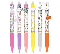 Online magiXX, 6 x Fun Spring Edition Erasable Gel Pens, Blue Erasable, Gift Idea, Rabbit, Chick, Sheep, Tulips, Carrots, for Children and Adults, Thermosensitive Eraser Ink