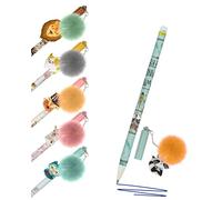 Online magiXX Cap Charms Gel Pens with Fluffy Pompom Animal Design Blue 0.7mm Line Thickness School Office Gift for Kids