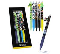 Online magiXX, 6 x Fun Boys Erasable Gel Pens, Blue Erasable with 0.7 mm Line Width, Rollerball Pen for Learning to Write, Office, Compatible with Frixion Refill, Erasable Ballpoint Pen