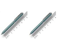 Online mini twist ballpoint pen Turquoise with metal clip │ standard pen refill │ small pens for the purse │ 8 cm length, fits into wallets & small bags │ biro with black writing color (Pack of 2)