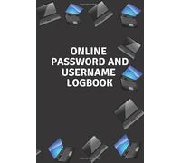 Online Password and Username Logbook: Black background