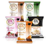 Online Quality Store Multani Mitti + Chandan Powder + Orange Peel Powder + Neem Powder + Rose Powder (Pack of 5) 400g