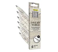 ONLINE Recycled Newspaper Pencils I Value Pack 6 x Environmentally Friendly Pencils Set HB I Pen Set for Drawing, Painting, Sketching, Writing I for Children, School, Artists