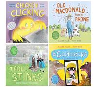 Online Safety Picture Books By Jeanne Willis 4 Books Collection Set (Chicken Clicking, Troll Stinks, Goldilocks & Old Macdonald Had a Phone)