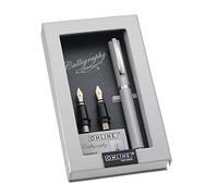 Online Set Best Writer calligraphy pen Vision Classic Silver, nib 1,4mm, 0,8mm, 1,8mm in Magnet Box