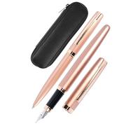 Online Set Eleganza Fountain Pen & Ballpen I Rose Style I Nib Size M I Metal Clip I Retractable Biro I Fountain-Pen for Standard Ink Cartridges Or Converter I In Gift Box