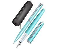 Online Set Eleganza Fountain Pen & Ballpen I Satin Turquoise I Nib Size M I Metal Clip I Retractable Biro I Fountain-Pen for Standard Ink Cartridges Or Converter I In Gift Box