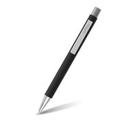Online Soft Metal ballpoint pen, Classic Black, retractable ballpen, aluminum, replaceable refill, soft touch feeling, premium writing experience with blue writing colour, durable design colour black