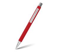 Online Soft Metal ballpoint pen, Classic Red, retractable ball pen, aluminum, replaceable refill, soft touch feeling, premium writing experience with blue writing colour, durable design colour red