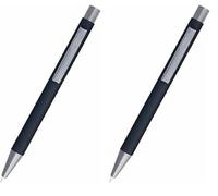 Online Soft Metal ballpoint pen, Pure Black, retractable ball pen, aluminum, replaceable refill, soft touch feeling, premium writing experience with black writing colour, durable design colour black