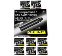 ONLINE Standard Ink Cartridges in Value Pack, Universal Ink, Compatible with Standard Pens, Replacement Cartridges for Fountain Pens and Rollerballs, Black Ink