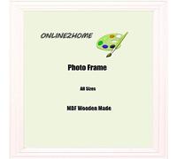 Online2Home Beech Black Gold White Lw Wood Photo Frame Picture Poster Frame Square Inch Antique Style With Backing And Plastic glass (White, 7" x 7")