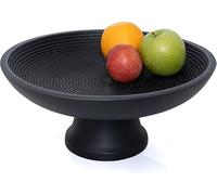 Onlinecraft Wooden Decorative Bowl for Home & Kitchen Dining Table Bowl for Fruit Bowl and Snake Serving and Farmhouse Decor & Table Decor Bowl Pedestal Design Decorative Bowl 12" x 5" (Black)