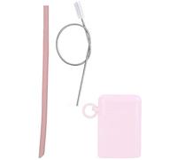 Onlineforu LTD 1pc Reusable Foldable Silicone Straw - BPA Free Straw with Portable Case & Cleaning Brush - Durable, Easy Clean, Travel Friendly for Hot & Cold Drinks - Pink