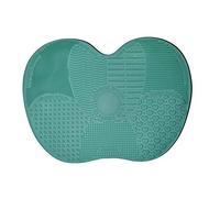 Onlineforu LTD Big Size Silicone Makeup Brush Cleaning Mat - Turquoise Cosmetic Brush Cleaner Pad with Multi Textured Patterns - Durable & Reusable Beauty Tool