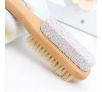 Onlineforu LTD Foot Scrub Brush with Natural Pumice Stone - Wooden Body Brush for Exfoliating Dead Skin, Callus & Hard Skin Remover, Pedicure Tool, Shower & Bath Brush for Men and Women