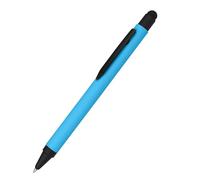 Onlinen Ballpoint Pen Aluminium Stylus Blue, Retractable Ballpoint Pen Made of Aluminium, Replaceable Large Capacity Refill, Blue Ink Colour with Soft Touch Feeling, Pen with Touchpen, Pack of 1