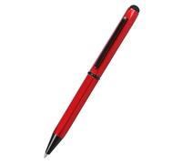 Onlinen Hexagon Stylus Red Hexagonal Ballpoint Pen Made of Aluminium, Replaceable D1 Refill, Blue Ink Colour, Pen with Touchpen, Pack of 1